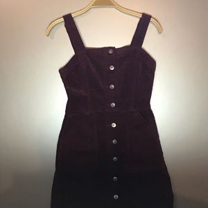 H&M burgundy buttoned dress